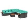 Set de sofás de jardín 11 pzas y cojines ratán sintético negro by , Garden sets - Ref: Foro24-3227198, Price: 815,60 €, Disco...