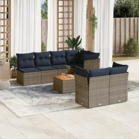 Set aus Gartensofas und Kissen 8-teilig synthetisches Rattangrau von , Gartensets - Ref: Foro24-3255851, Preis: 581,77 €, Rab...