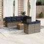 Set of garden sofas and cushions 8 pieces synthetic rattan gray by , Garden sets - Ref: Foro24-3255851, Price: 581,74 €, Disc...