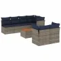Set of garden sofas and cushions 8 pieces synthetic rattan gray by , Garden sets - Ref: Foro24-3255851, Price: 581,74 €, Disc...