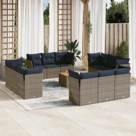 Garden sofa set with cushions 13 pieces synthetic rattan gray by , Garden sets - Ref: Foro24-3255872, Price: 1,00 €, Discount: %