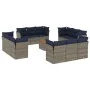 Garden sofa set with cushions 13 pieces synthetic rattan gray by , Garden sets - Ref: Foro24-3255872, Price: 1,00 €, Discount: %