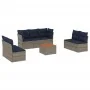 Set of 8 garden sofas with cushions synthetic rattan gray by , Garden sets - Ref: Foro24-3255900, Price: 544,35 €, Discount: %