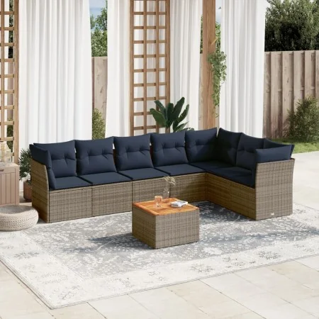 Set mit 8 Gartensofas mit Kissen Kunstrattangrau von , Gartensets - Ref: Foro24-3256012, Preis: 562,90 €, Rabatt: %