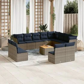Garden sofa set with cushions 13 pieces synthetic rattan gray by , Garden sets - Ref: Foro24-3256264, Price: 961,02 €, Discou...