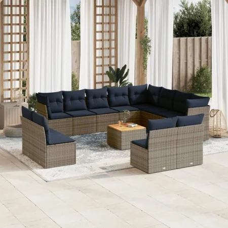 Gartensofa-Set mit Kissen 13-teilig synthetisches Rattangrau von , Gartensets - Ref: Foro24-3256264, Preis: 961,02 €, Rabatt: %