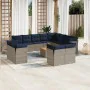 Garden sofa set with cushions 13 pieces synthetic rattan gray by , Garden sets - Ref: Foro24-3256285, Price: 1,00 €, Discount: %