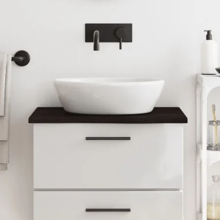 Encimera baño madera maciza tratada marrón oscuro 60x60x2 cm de , Encimeras - Ref: Foro24-3156206, Precio: 44,84 €, Descuento: %