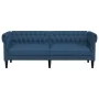 Sofá Chesterfield de 3 plazas tela azul de , Sofás - Ref: Foro24-372562, Precio: 328,54 €, Descuento: %