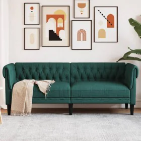 3-seater Chesterfield sofa dark green fabric by , Sofas - Ref: Foro24-372560, Price: 344,02 €, Discount: %
