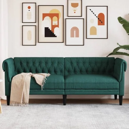 3-Sitzer-Sofa Chesterfield dunkelgrüner Stoff von , Sofas - Ref: Foro24-372560, Preis: 344,02 €, Rabatt: %