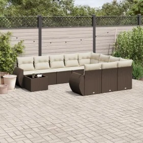 Set of garden sofas 11 pcs cushions synthetic rattan brown by , Modular outdoor sofas - Ref: Foro24-3221932, Price: 732,10 €,...