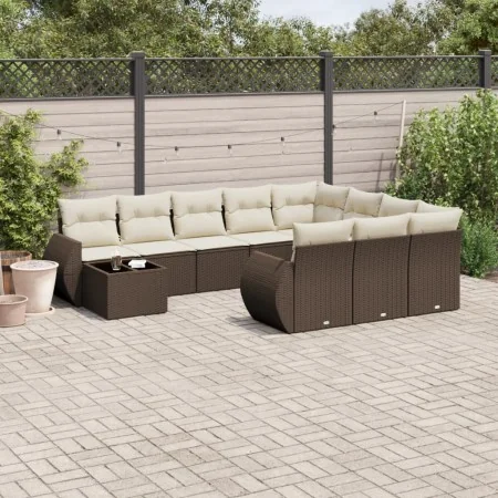 Set de sofás de jardín 11 pzas cojines ratán sintético marrón de , Sofás modulares de exterior - Ref: Foro24-3221932, Precio:...