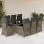 Set comedor jardín 9 pzas y cojines ratán sintético gris von , Gartensets - Ref: Foro24-3213123, Preis: 1,00 €, Rabatt: %