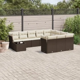 Set Gartensofas 11 Stück Kissen synthetisches Rattan braun von , Gartensets - Ref: Foro24-3218263, Preis: 716,39 €, Rabatt: %