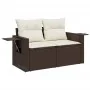 Set of 8 garden sofas and cushions synthetic rattan brown by , Garden sets - Ref: Foro24-3219942, Price: 553,08 €, Discount: %