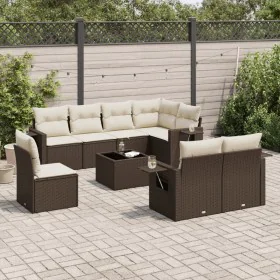 Set mit 9 Gartensofas und Kissen Kunstrattan braun von , Gartensets - Ref: Foro24-3220452, Preis: 627,30 €, Rabatt: %