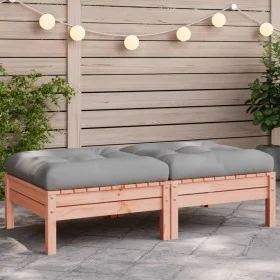 Gartenhocker mit Kissen 2 Stück Douglasienholz von , Modulare Sofas für den Außenbereich - Ref: Foro24-838171, Preis: 98,62 €...