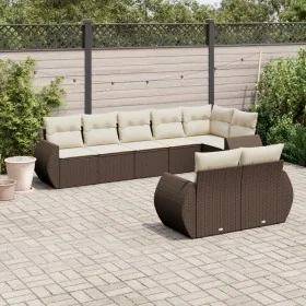 Set of 8 garden sofas and cushions synthetic rattan brown by , Modular outdoor sofas - Ref: Foro24-3221622, Price: 611,95 €, ...