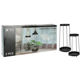 H&S Collection 2-piece pot holder black metal by , Pot stands - Ref: Foro24-447563, Price: 28,70 €, Discount: %