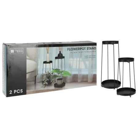 H&S Collection 2-piece pot holder black metal by , Pot stands - Ref: Foro24-447563, Price: 28,68 €, Discount: %