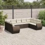 Set de sofás de jardín 9 pzas y cojines ratán sintético marrón by , Modular outdoor sofas - Ref: Foro24-3221802, Price: 620,0...