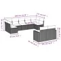 Set of 9 garden sofas with black synthetic rattan cushions by , Garden sets - Ref: Foro24-3219407, Price: 710,67 €, Discount: %