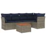 Set of 6 garden sofas with cushions synthetic rattan gray by , Garden sets - Ref: Foro24-3255963, Price: 431,69 €, Discount: %