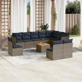 Set of 11 garden sofas and cushions synthetic rattan gray by , Garden sets - Ref: Foro24-3256033, Price: 756,67 €, Discount: %