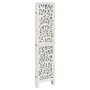 Biombo separador de 4 paneles madera maciza Paulownia blanco de , Divisores de ambientes - Ref: Foro24-358737, Precio: 110,56...