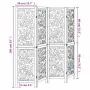 Biombo separador de 4 paneles madera maciza Paulownia blanco de , Divisores de ambientes - Ref: Foro24-358737, Precio: 110,56...
