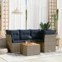 Set of 5 garden sofas with cushions synthetic rattan gray by , Garden sets - Ref: Foro24-3255956, Price: 375,12 €, Discount: %