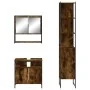 3 pcs bathroom furniture set smoked oak plywood by , Bathroom furniture - Ref: Foro24-3214677, Price: 174,93 €, Discount: %