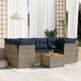 Set mit 7 Gartensofas mit Kissen synthetisches Rattangrau von , Gartensets - Ref: Foro24-3255830, Preis: 519,13 €, Rabatt: %