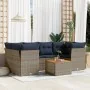 Set of 7 garden sofas with cushions synthetic rattan gray by , Garden sets - Ref: Foro24-3255830, Price: 519,13 €, Discount: %