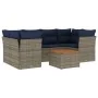 Set of 7 garden sofas with cushions synthetic rattan gray by , Garden sets - Ref: Foro24-3255830, Price: 519,13 €, Discount: %
