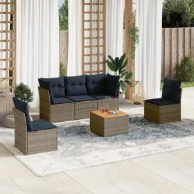 Set de sofás de jardín 6 pzas con cojines ratán sintético gris de , Conjuntos de jardín - Ref: Foro24-3255879, Precio: 413,17...