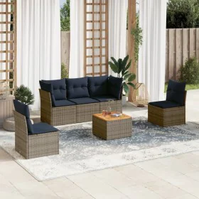 Set mit 6 Gartensofas mit Kissen synthetisches Rattangrau von , Gartensets - Ref: Foro24-3255879, Preis: 413,20 €, Rabatt: %