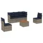 Set mit 6 Gartensofas mit Kissen synthetisches Rattangrau von , Gartensets - Ref: Foro24-3255879, Preis: 413,20 €, Rabatt: %