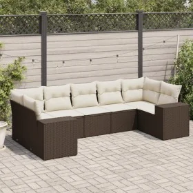 Juego de sofás de jardín 7 piezas con cojines ratán PE marrón von , Gartensets - Ref: Foro24-3222992, Preis: 504,47 €, Rabatt: %
