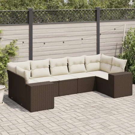 Juego de sofás de jardín 7 piezas con cojines ratán PE marrón von , Gartensets - Ref: Foro24-3222992, Preis: 504,47 €, Rabatt: %