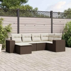 Set sofás de jardín 6 piezas y cojines ratán sintético marrón by , Garden sets - Ref: Foro24-3222862, Price: 415,72 €, Discou...