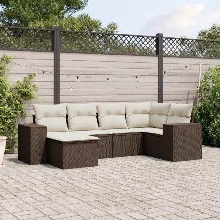Set sofás de jardín 6 piezas y cojines ratán sintético marrón von , Gartensets - Ref: Foro24-3222862, Preis: 415,72 €, Rabatt: %