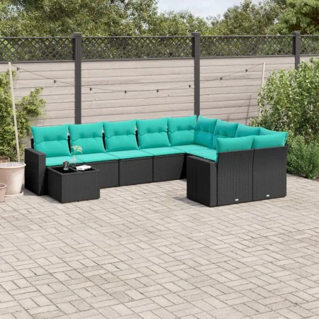 Set of 10pcs garden sofas with black synthetic rattan cushions by , Garden sets - Ref: Foro24-3219447, Price: 768,18 €, Disco...