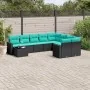 Set de sofás de jardín 10pzas con cojines ratán sintético negro de , Conjuntos de jardín - Ref: Foro24-3219447, Precio: 768,1...