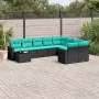 Set of 10pcs garden sofas with black synthetic rattan cushions by , Garden sets - Ref: Foro24-3219447, Price: 768,18 €, Disco...