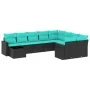 Set de sofás de jardín 10pzas con cojines ratán sintético negro de , Conjuntos de jardín - Ref: Foro24-3219447, Precio: 768,1...