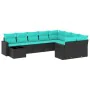 Set of 10pcs garden sofas with black synthetic rattan cushions by , Garden sets - Ref: Foro24-3219447, Price: 768,18 €, Disco...