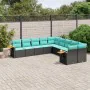Set mit 10 Stück Gartensofas mit schwarzen Kissen aus synthetischem Rattan von , Gartensets - Ref: Foro24-3227191, Preis: 780...