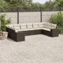 Set of 10 garden sofas and cushions synthetic rattan brown by , Garden sets - Ref: Foro24-3223072, Price: 676,01 €, Discount: %